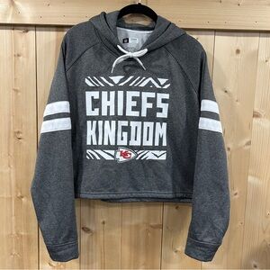 NFL Team Apparel Kansas City Chiefs "Chiefs Kingdom" Cropped Hoodie - Size Large